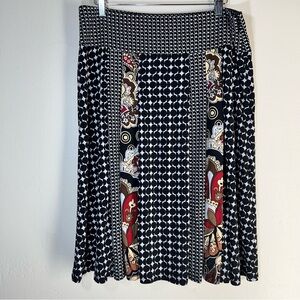 Christopher & Banks Womens Size Medium Printed Pleated A Line Career Skirt 817